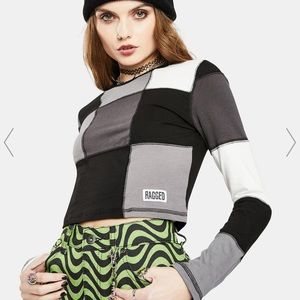 Ragged Jean Patchwork Long Sleeve